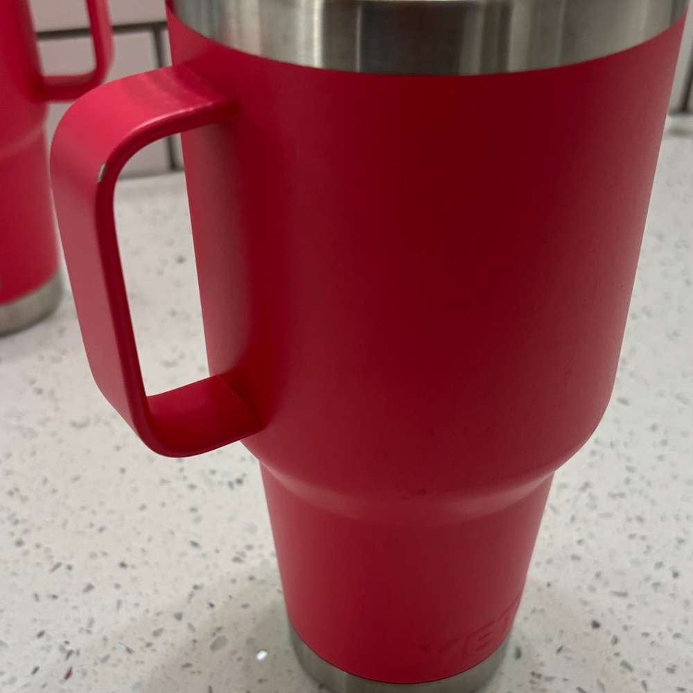 YETI Bright Pink Travel Tumbler with straw and Mug Duo - Picture 4 of 5